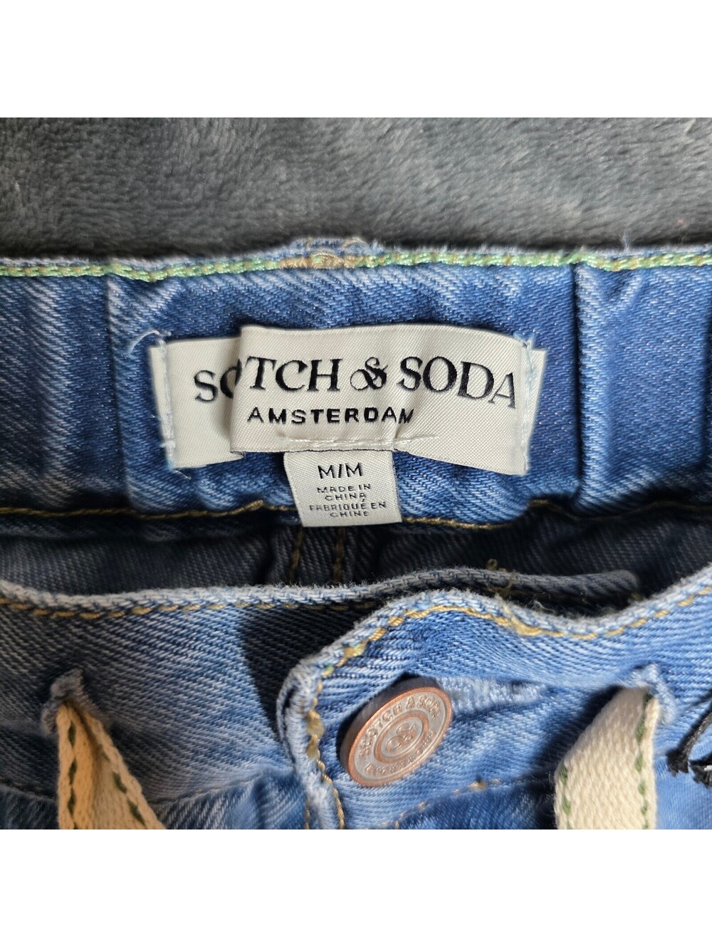 Scotch & Soda Baggy Drawstring Jeans Medium Denim Wide Leg NWT - Picture 2 of 13